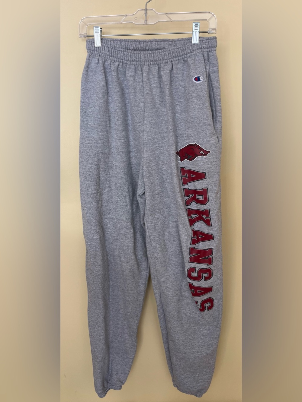 Champion Gray Arkansas Sweatpants with Cardinal Logo